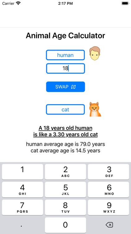Animals Age Calculator