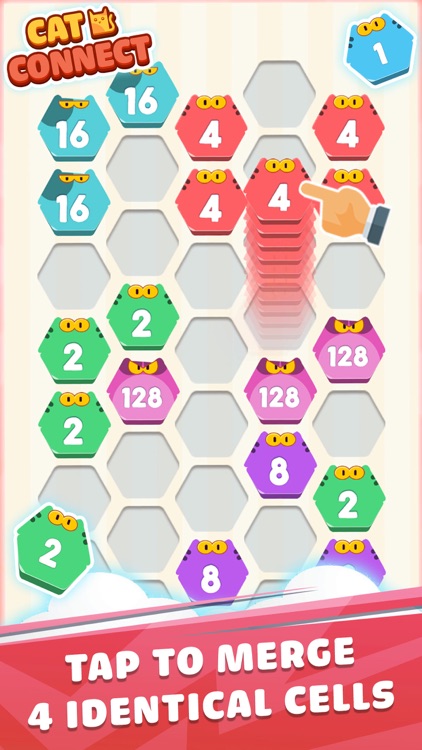 Cat Cell Connect - Hexa Blocks screenshot-4