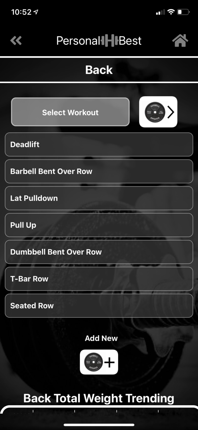 Personal Best Lifting Tracker