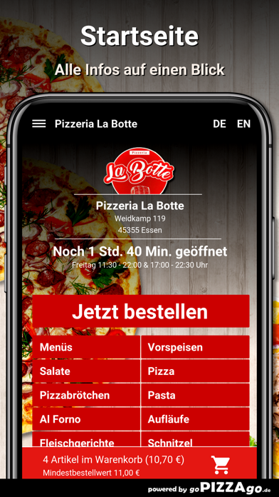 Pizzeria La Botte Essen screenshot 2