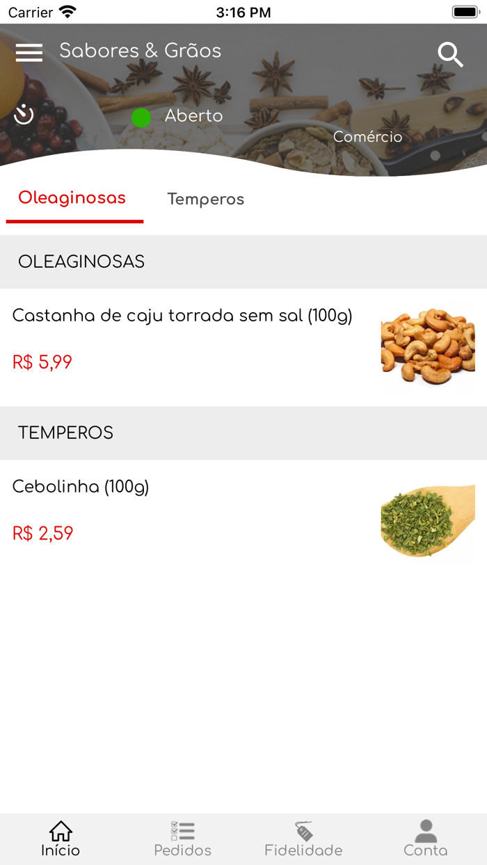 Sabores  Grãos