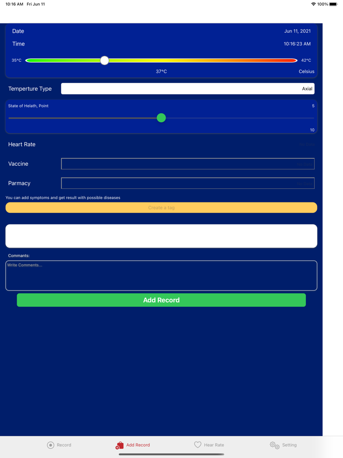 Health Records, Hearth Rate