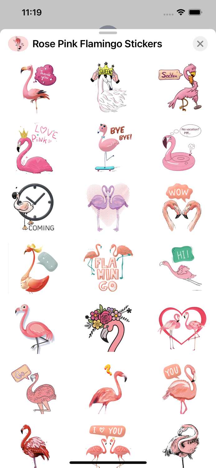 Rose Pink Flamingo Stickers