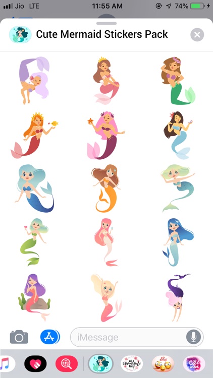 Cute Mermaid Stickers Pack