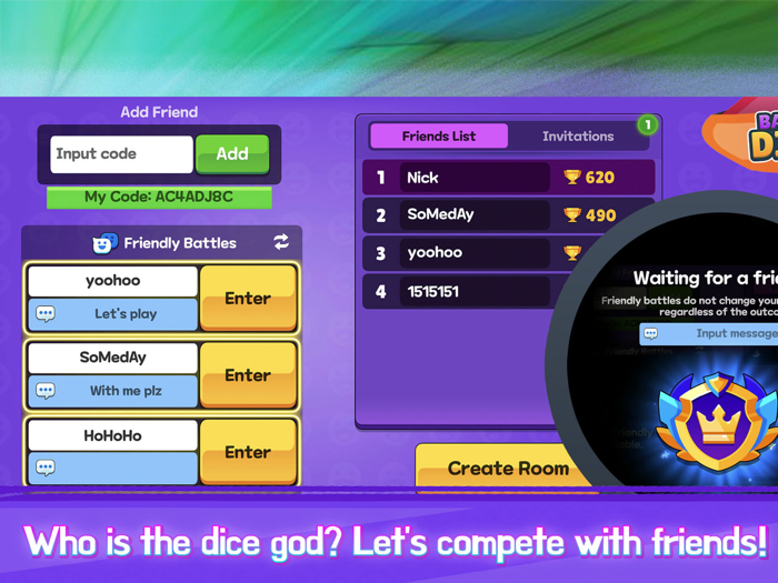 Battle Dice - Throw  Win