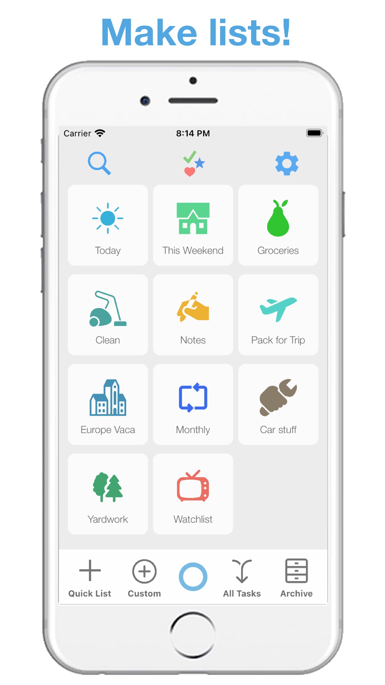 Screenshot do app Life Lists: List Organizer