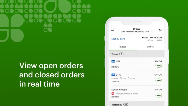 Clover Go G2-Dashboard and POS