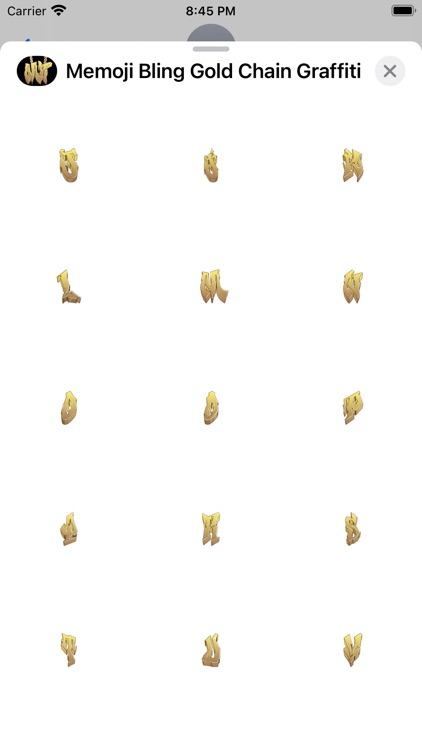 Memoji Bling Gold Chain Graffi screenshot-8