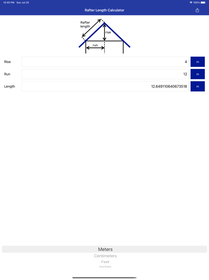 Rafter Length Calculator