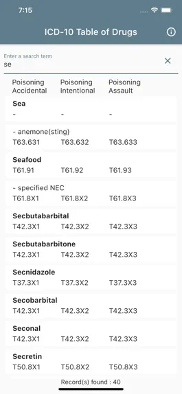 Game screenshot ICD-10 Table of Drugs apk