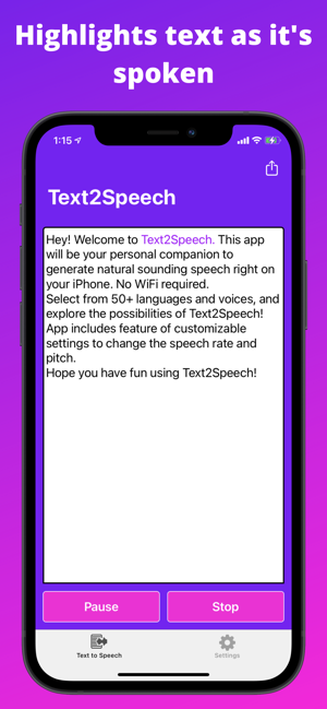 ‎Text2Speech. צילומי מסך