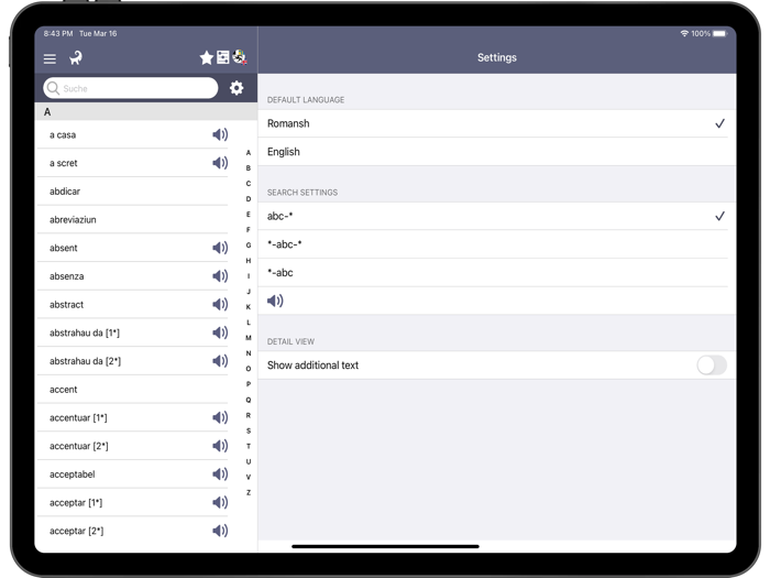 Dictionary Romansh English