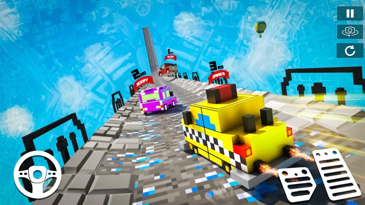 Blocky Racing: Mega Ramps screenshot-3