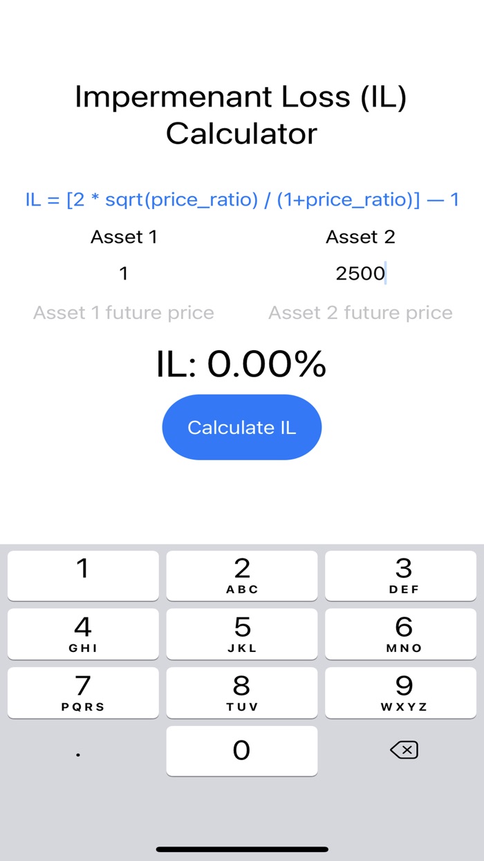 Impermanent Loss Calculator