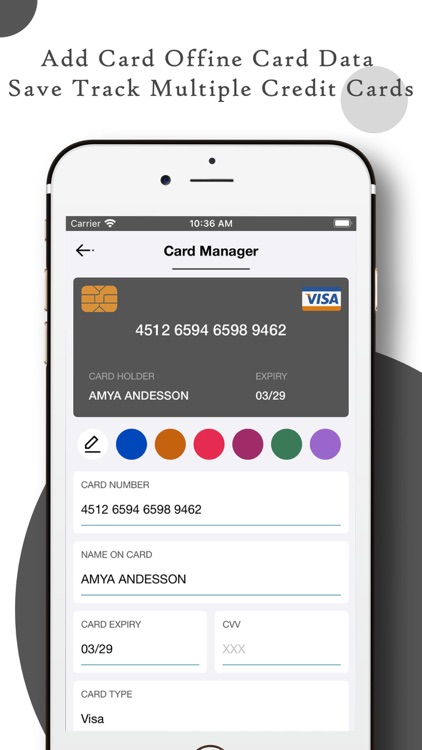 Credit, Debit Card Manager