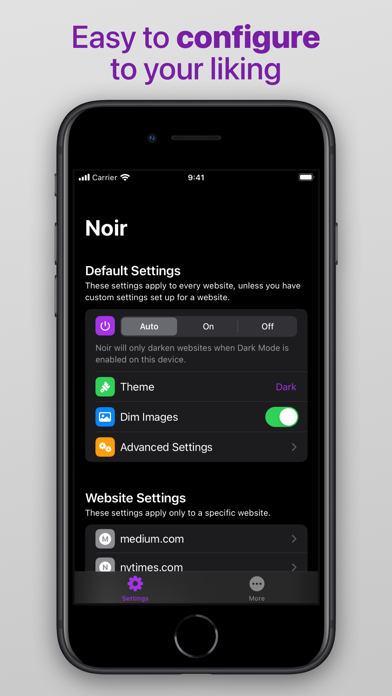 Скриншот №3 к Noir - Dark Mode for Safari