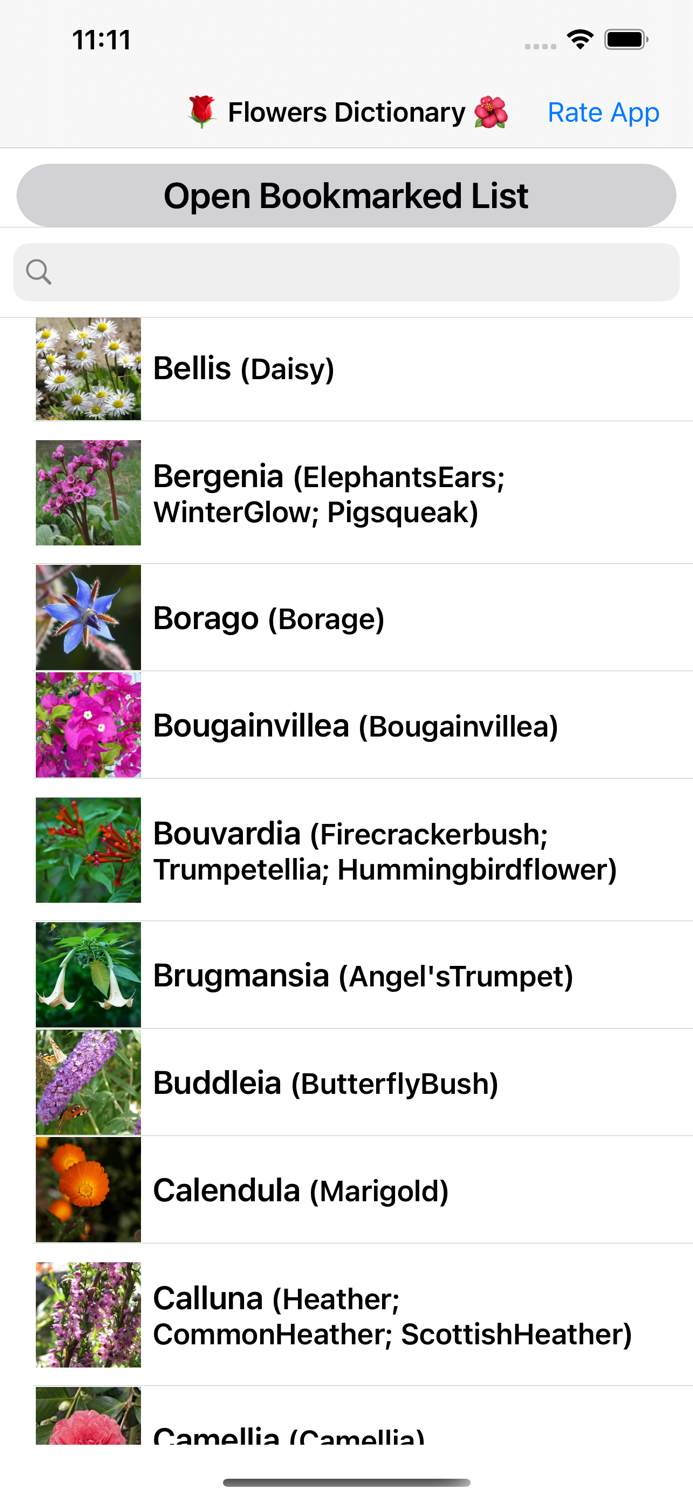 Flowers Dictionary with Images