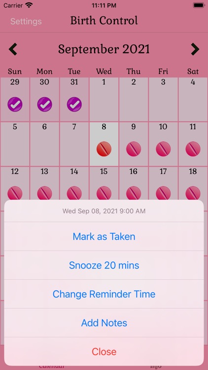 Birth Control Pill Reminder screenshot-3