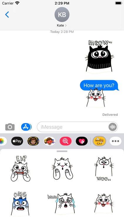 White Cat Emoji Stickers