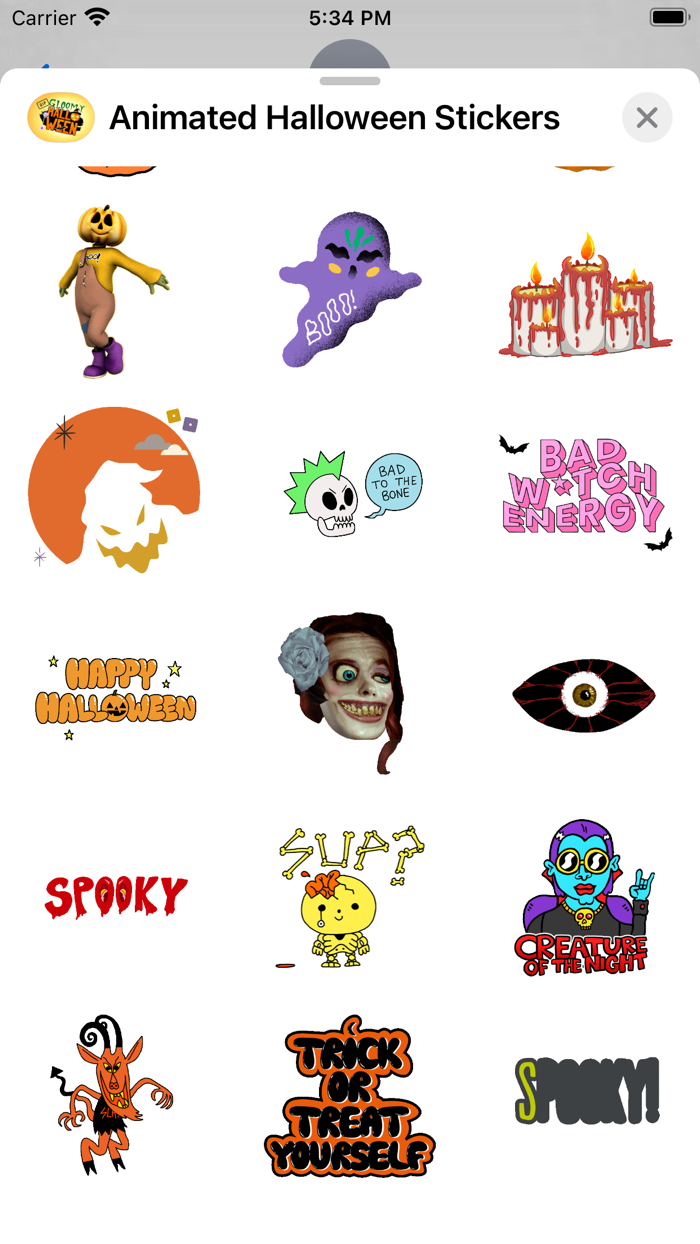 Animated Halloween Stickers