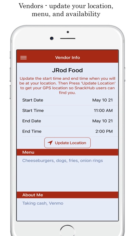 SnackHub - Mobile Food Vendors screenshot-3