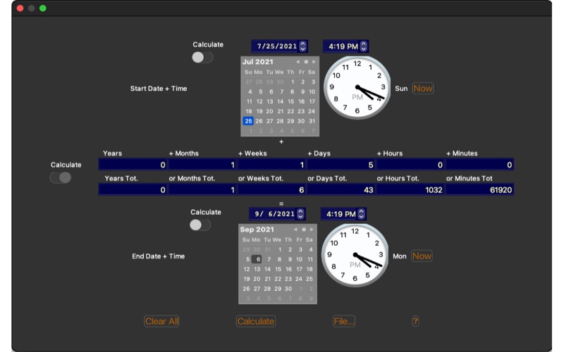 TimeDateCalculator Screenshots