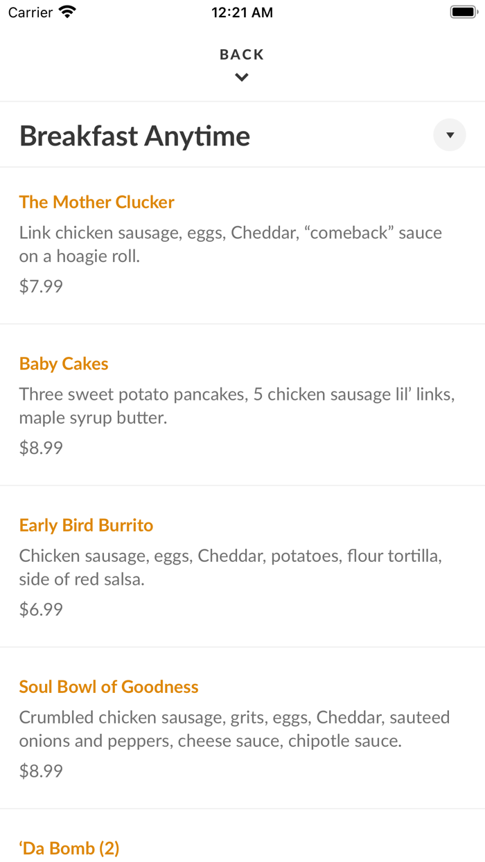 Delias Chicken Sausage Stand