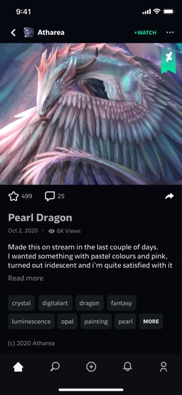 DeviantArt app screenshot