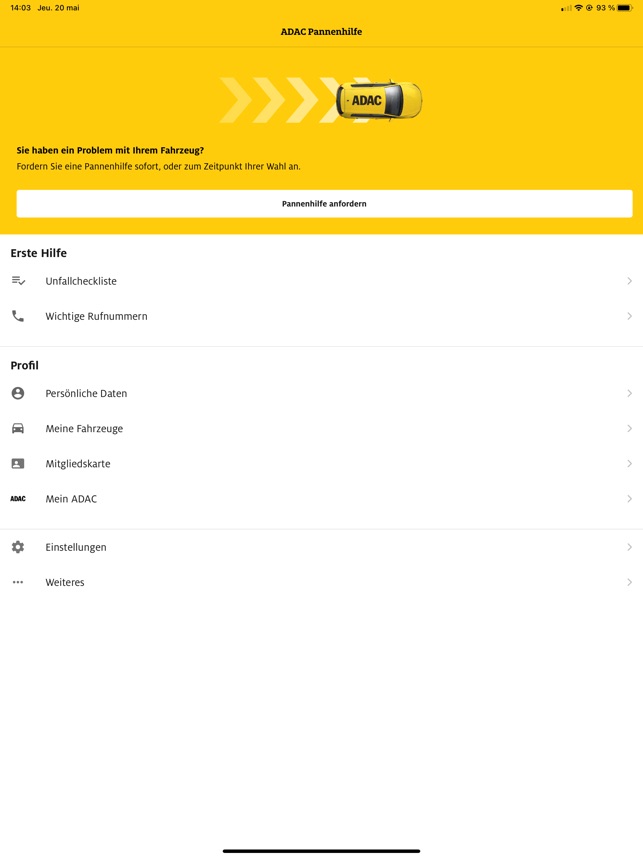 Adac Pannenhilfe Im App Store