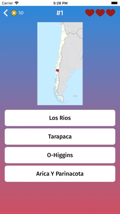 Chile: Provinces Map Quiz Game