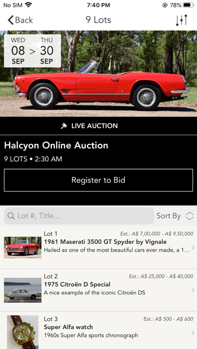 Halcyon Auctions screenshot 2