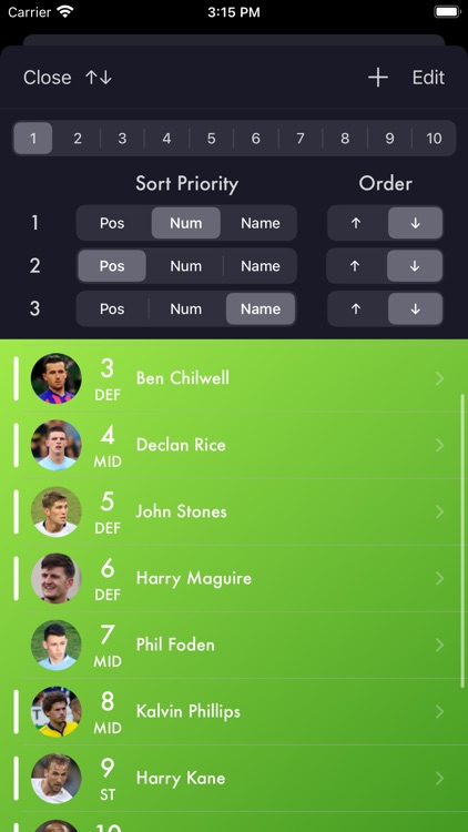 Lineup - Football Squad