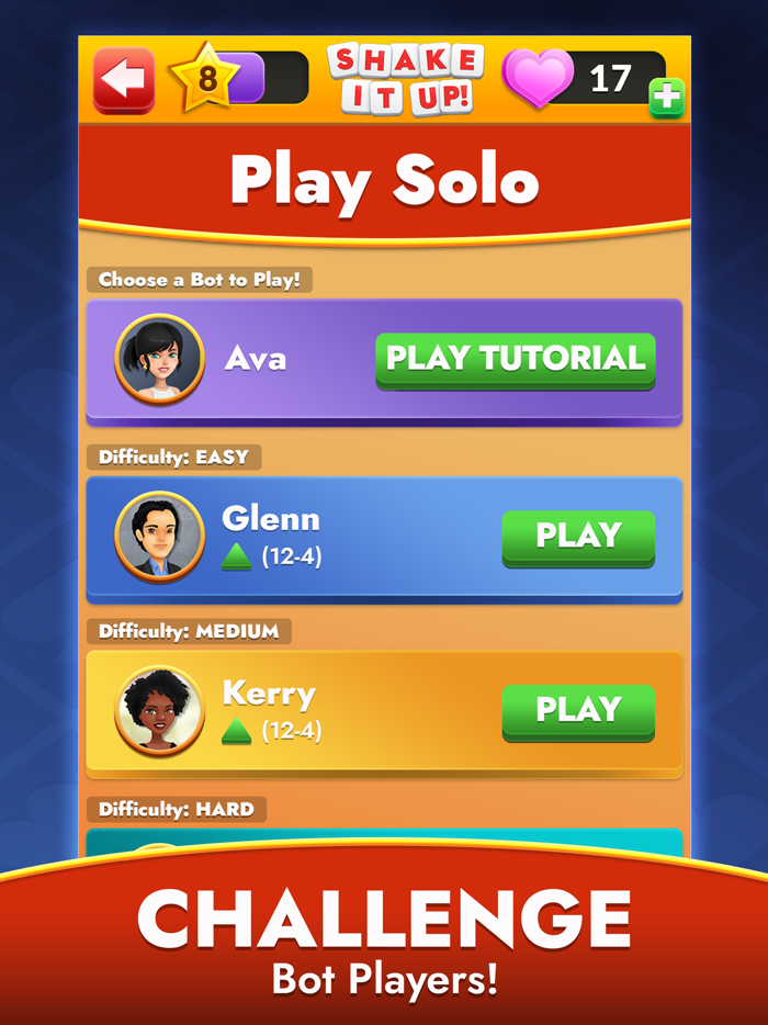 SHAKE IT UP Cards on Dice