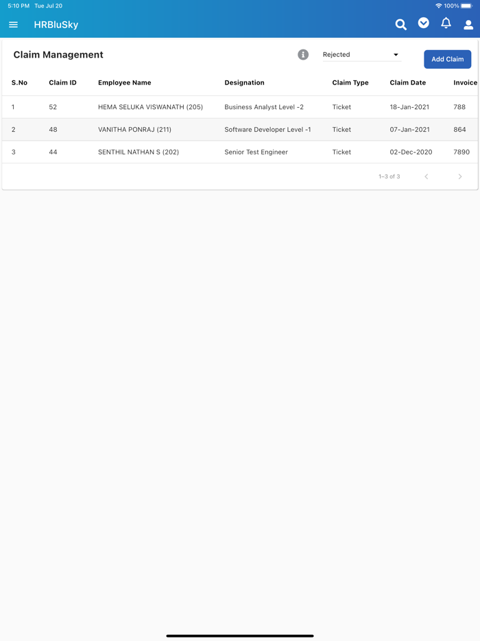 HRBluSky User Portal