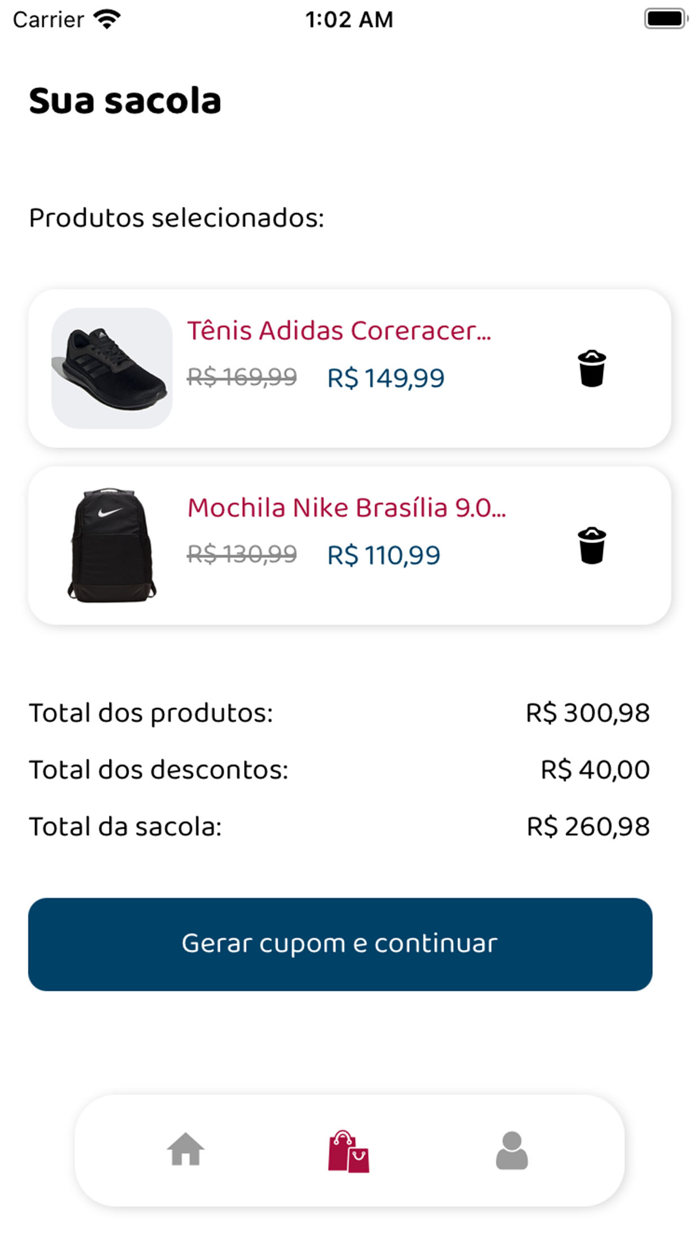 Cartão vip supermoda