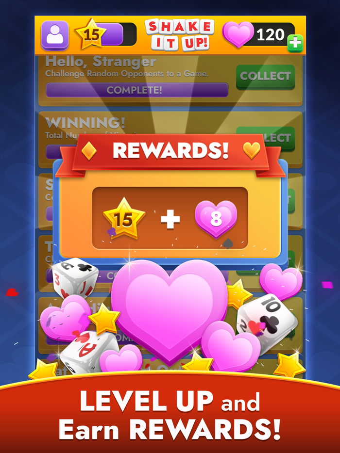 SHAKE IT UP Cards on Dice