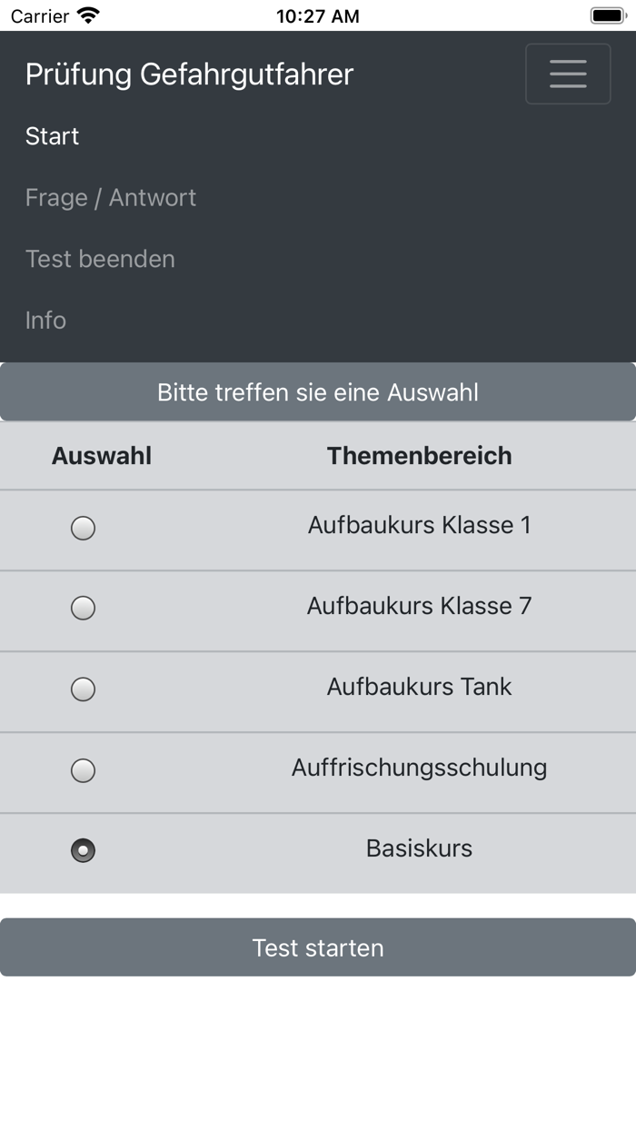 Prüfung Gefahrgutfahrer