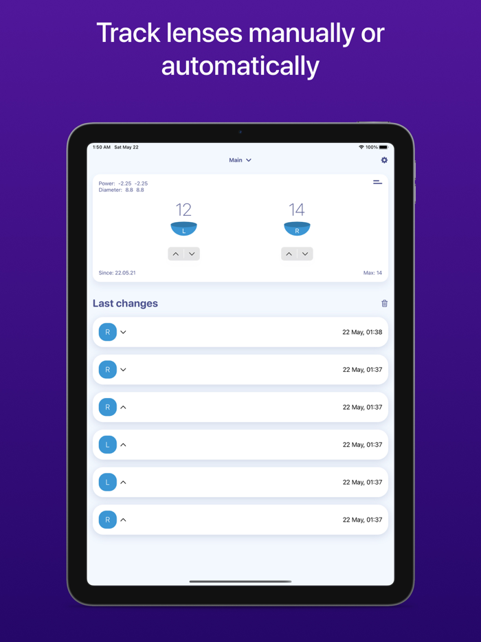LensesTime - track your lenses