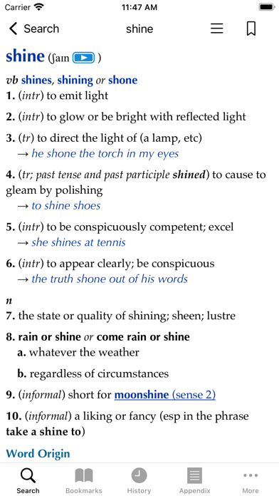 Collins English Dictionary Screenshot 1