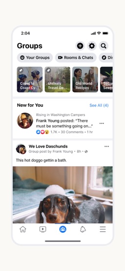 Facebook app screenshot