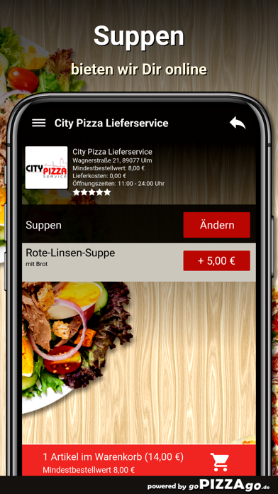 City Pizza Lieferservice Ulm Screenshot