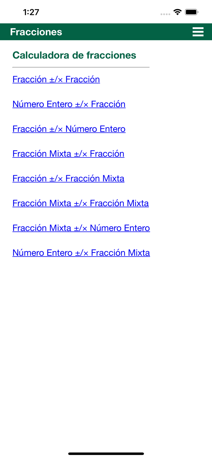 Calculadoras de fracciones