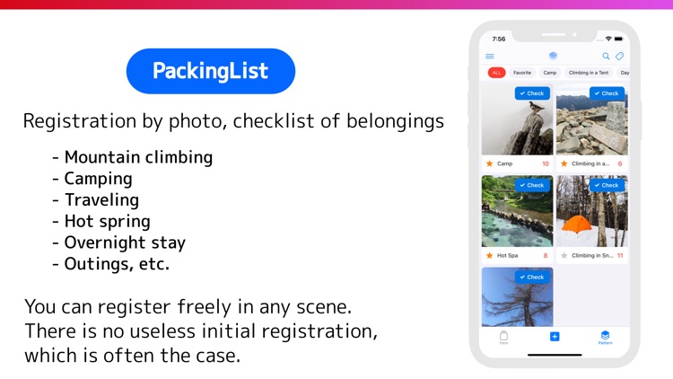 PackingList - Item and Pattern