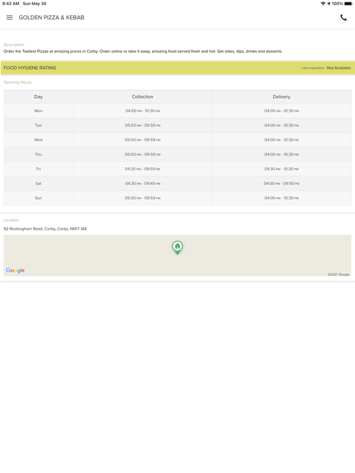 GOLDEN PIZZA AND KEBAB