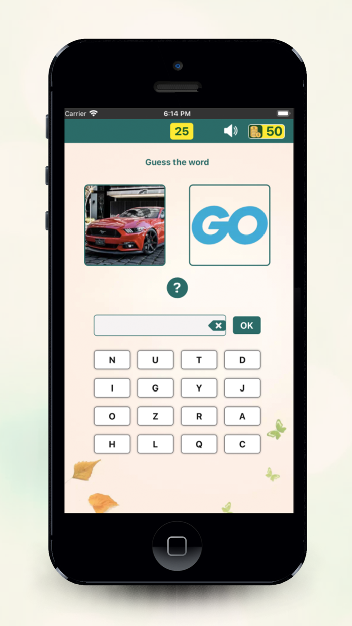 Word by picture puzzle game