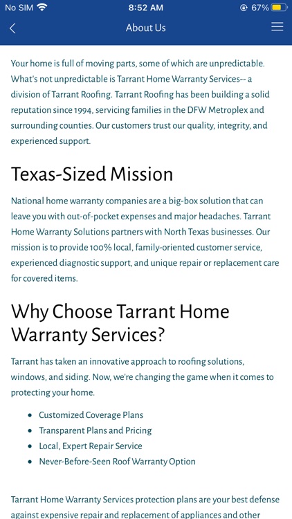 Tarrant Home Warranty Services