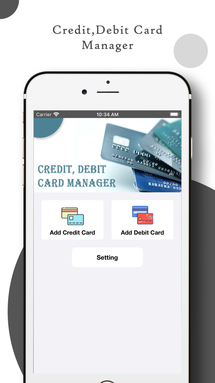 Credit, Debit Card Manager