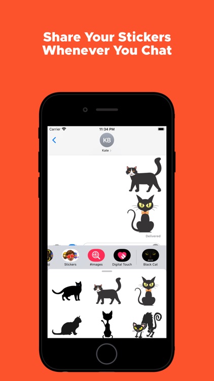 Cute Black Cat Stickers Pack