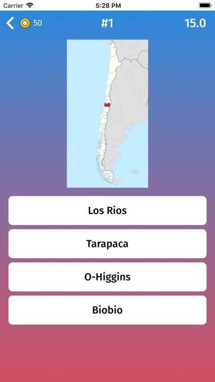 Chile: Provinces Map Quiz Game