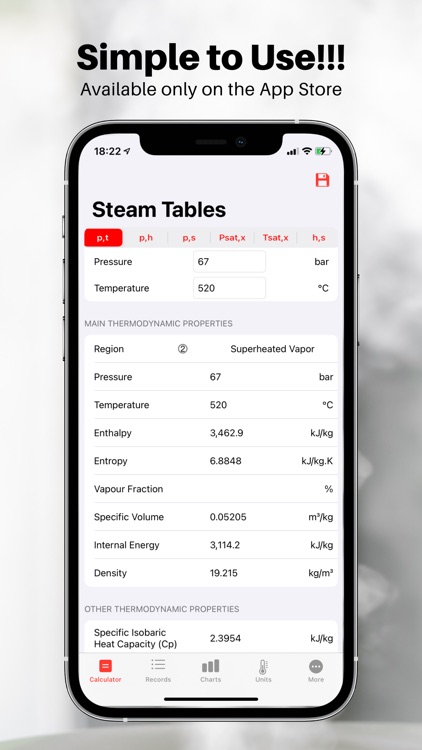 Steam Tables Pro